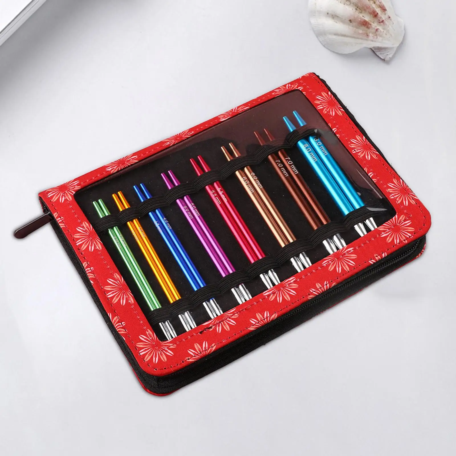 36Pcs Knitting Needle Set with with Storage Case Sweater DIY Aluminum Crochet Kits Portable Circular Knitting Needles Set Adults