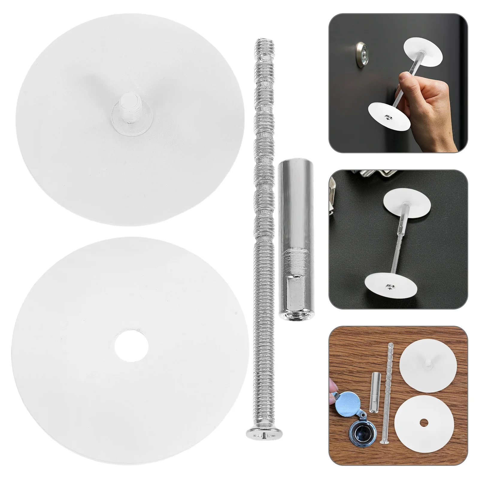 

1 Set Door Hole Cover Plate Diameter 50mm Round Deadbolt Cover Plate Connecting Screws Door Knob Lock Hole Filler Accessories