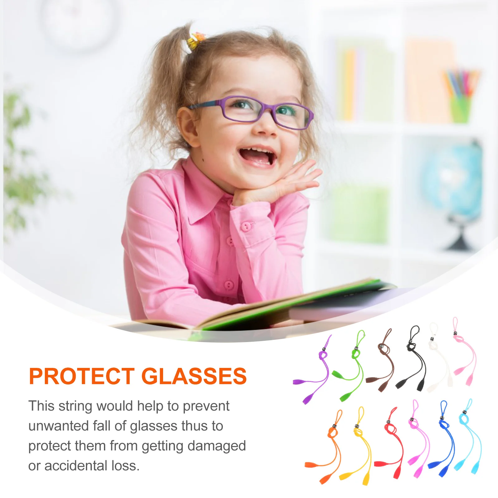 

12Pcs Eyeglasses String Holder Anti-Slip Safety Strap Sturdy Adjustable Glasses Fixed Rope for Daily Wear Travel