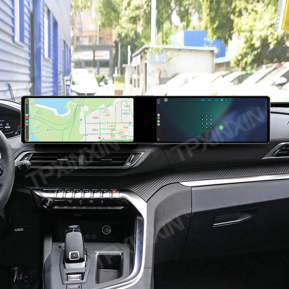 12.3'' Dual Screen Car Radio For Peugeot 4008 5008 2017-2021 Car Multimedia Video Player Stereo GPS Navigation Carplay Unit 4G
