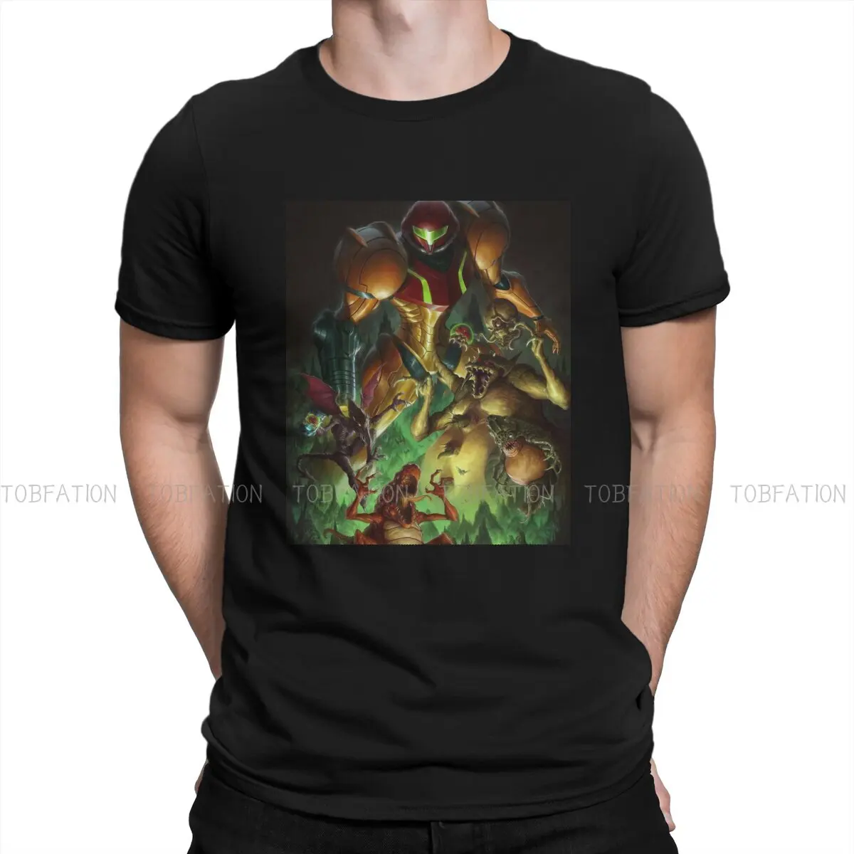 Aran Hip Hop TShirt METROID Samus Aran Zero Task Printing Tops Casual T Shirt Men Short Sleeve Special Gift Clothes