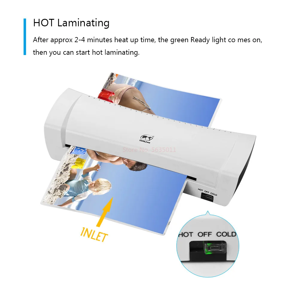 A4 Photo Laminator Hot And Cold Laminator Fast Film Lamination Plasticizer Office Document Photo Plastic Packaging Machine