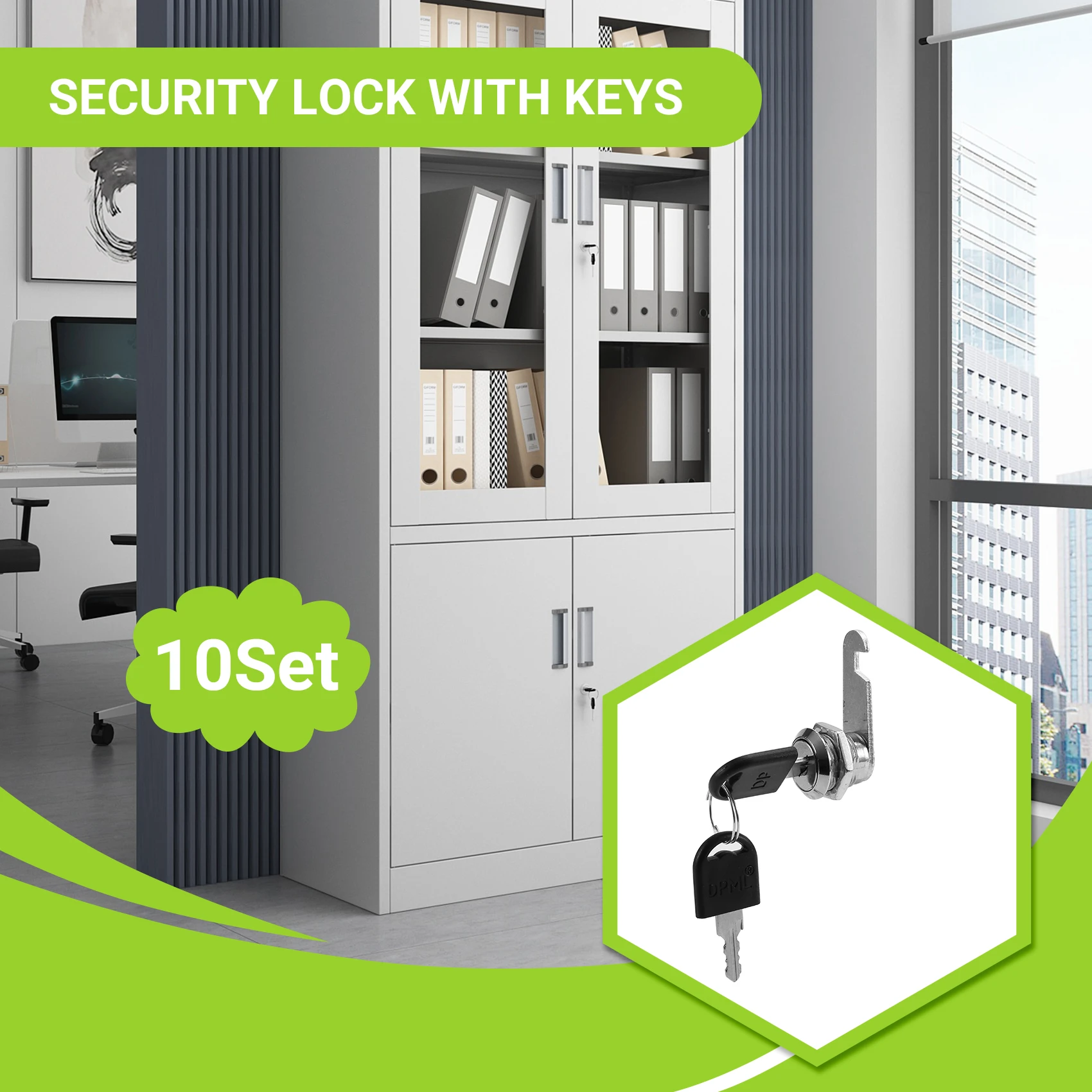 -September 10 Set Security Lock Metal Cylinder Cabinet Locker Cam Lock With Keys Security Mailbox Lock Drawer 16Mm
