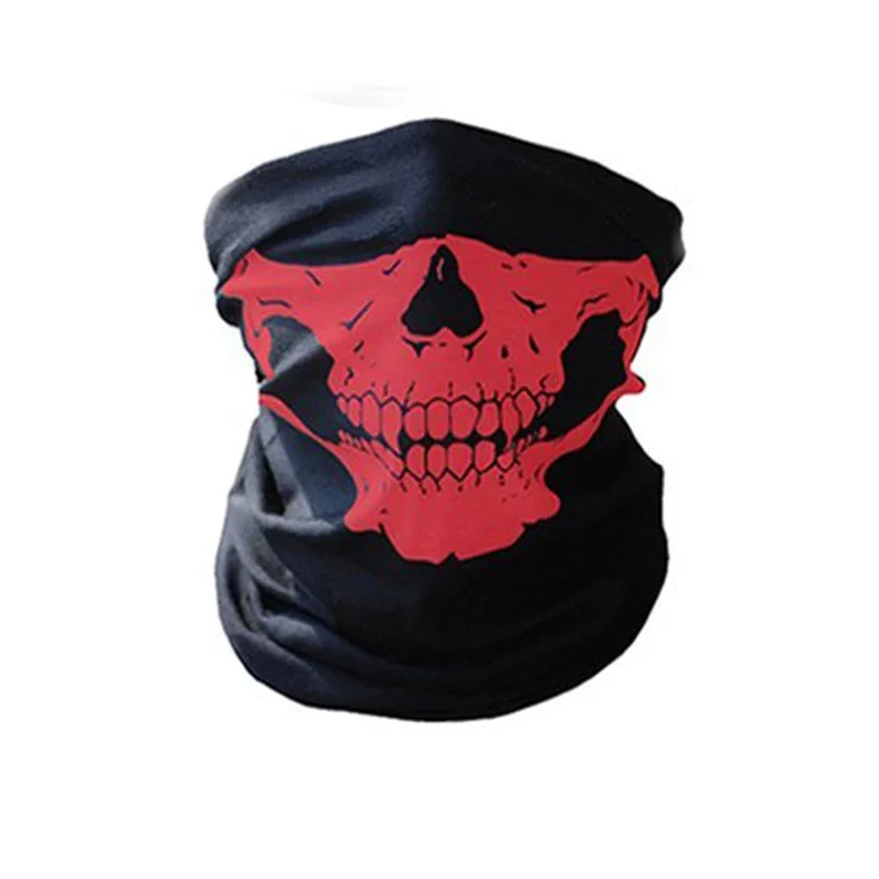 Cycling Face Mask Headwear Halloween Skull Wrap Scarf Warm Washable Headband Breathable Running Bandana Outdoor Sports Equipment