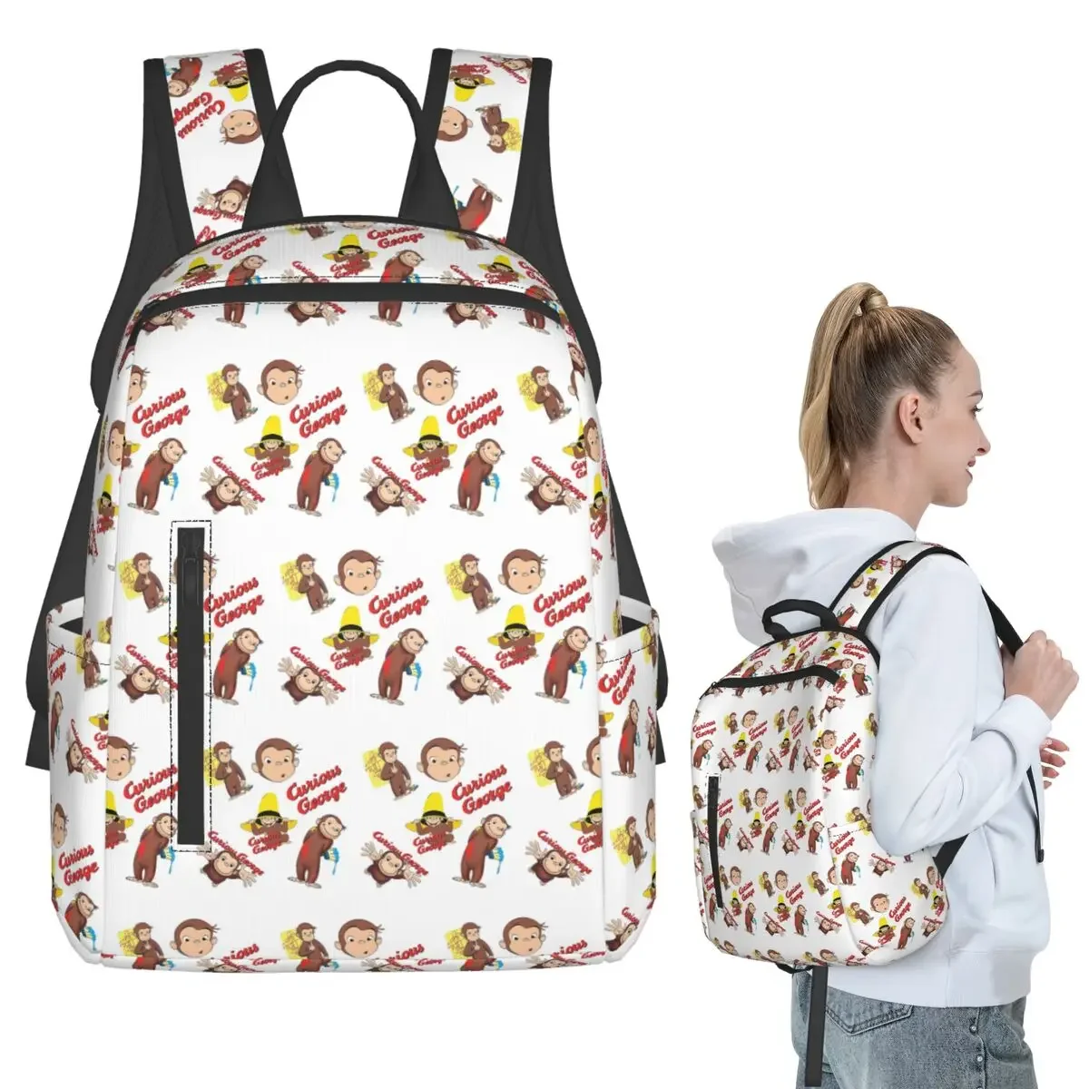 

Curious George Backpack Student BookBag Children School Bag Computer Shoulder Bags Men Women