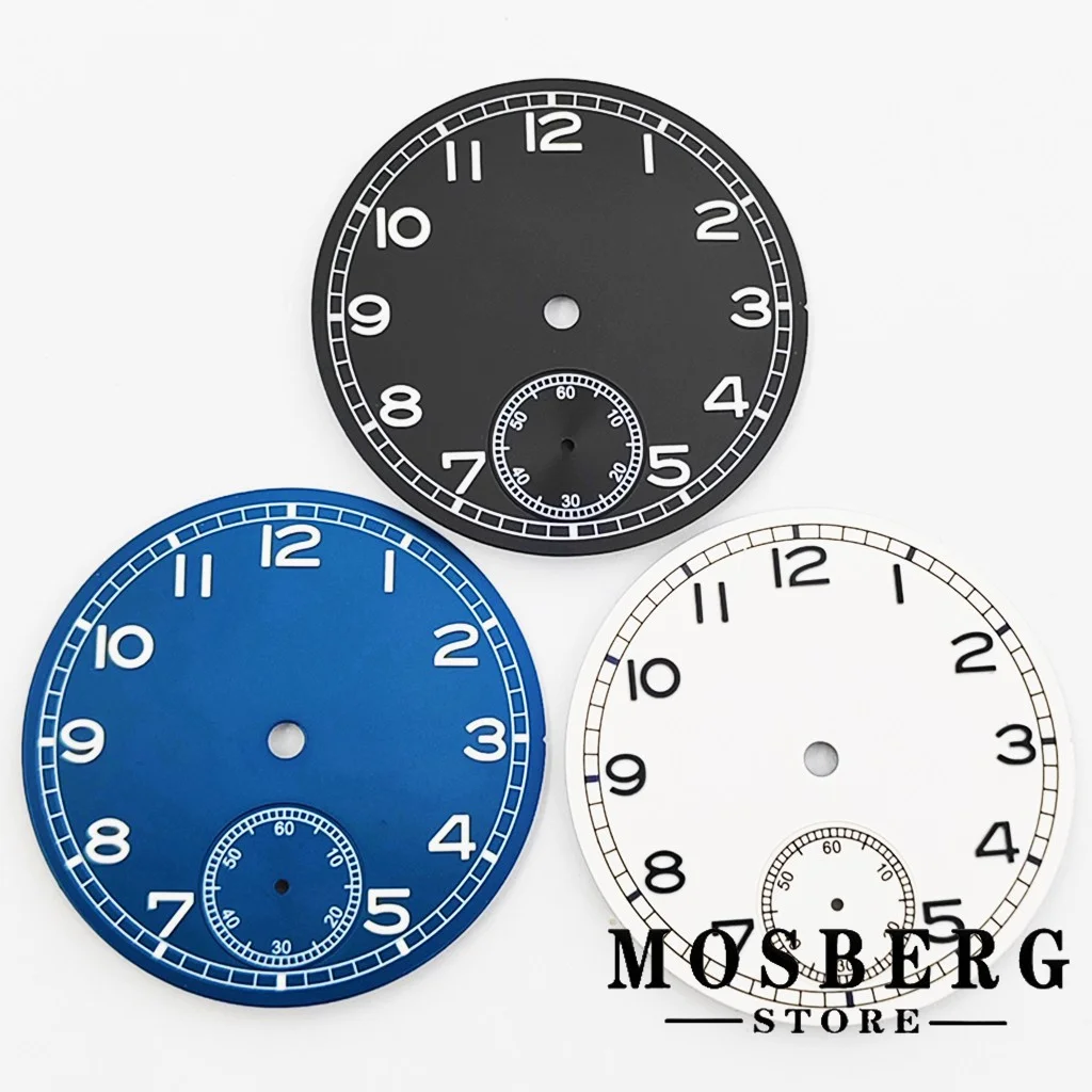 37mm Luminous Black White Sterile Watch Dial For ETA 6497 ST3600 ETA 6498 ST3621 Movement Watches Accessories