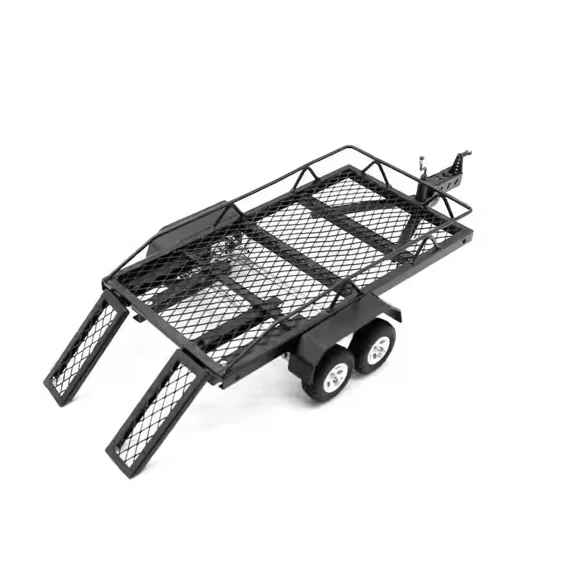 1:24 Metal RC Car Trailer Cargo Carrier for SCX24 FCX24 1/24 RC Car Upgrade Parts Accessories