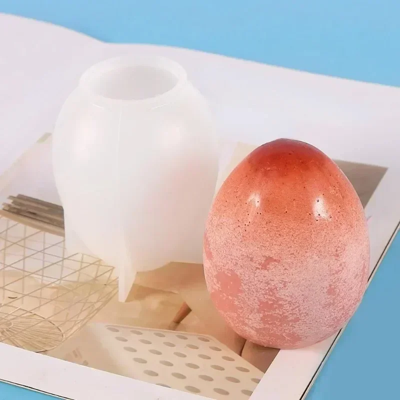 Kreative handgemachte Form 3D eiförmige Kerze Silikonform DIY Schokolade Kuchenform Backwerkzeuge Osterei Harz Kerzenform