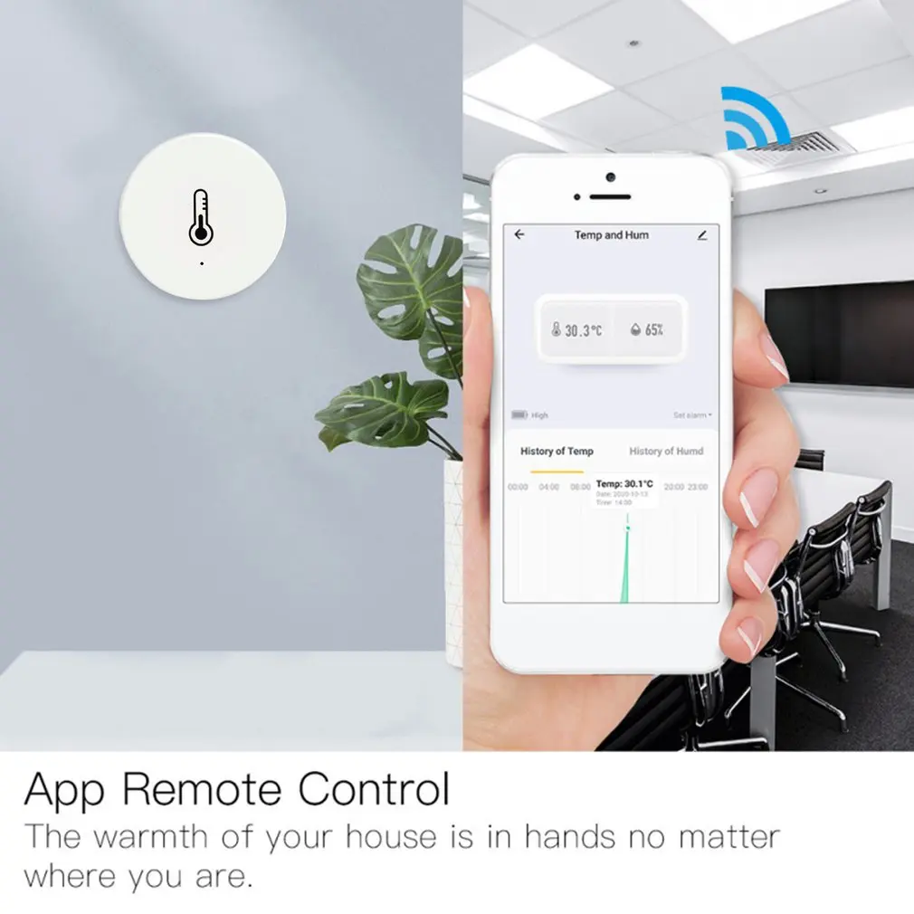 ZigBee Temperature Humidity Sensor with Alarm Function APP Control Indoor Temperature Humidity Monitor Smart Temperature Meter