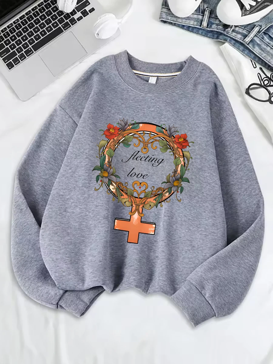 سويت شيرت برقبة دائرية وأكمام طويلة مطبوع كاجوال دافئ أنيق بنمط شخصي ثقيل الوزن (وزن القماش 220–320 جم/م2) #4