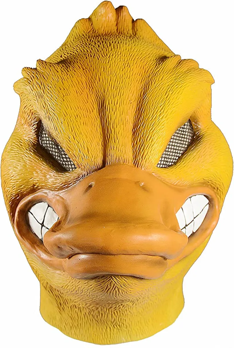 Halloween Costum Party Cosplay Animal Latex Mask Funny Duck Head Cover - Yellow