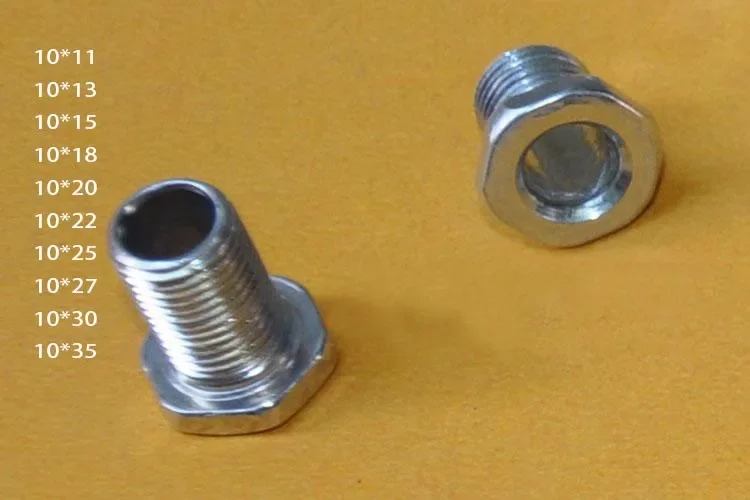 M10 Steel Hollow Screw Bolt, Pitch 1.0 Fine Thread mm LED Light Wire Cable Through Hex Fastener Desk Table Lamp Celling Light 3