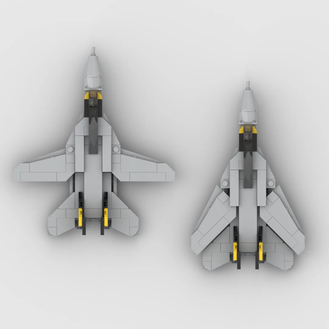 MOC Building Blocks Military Series F-14 Carrier-Based Fighter: Dual-Mode Transformable “Big Cat” Children's Assembly Toy