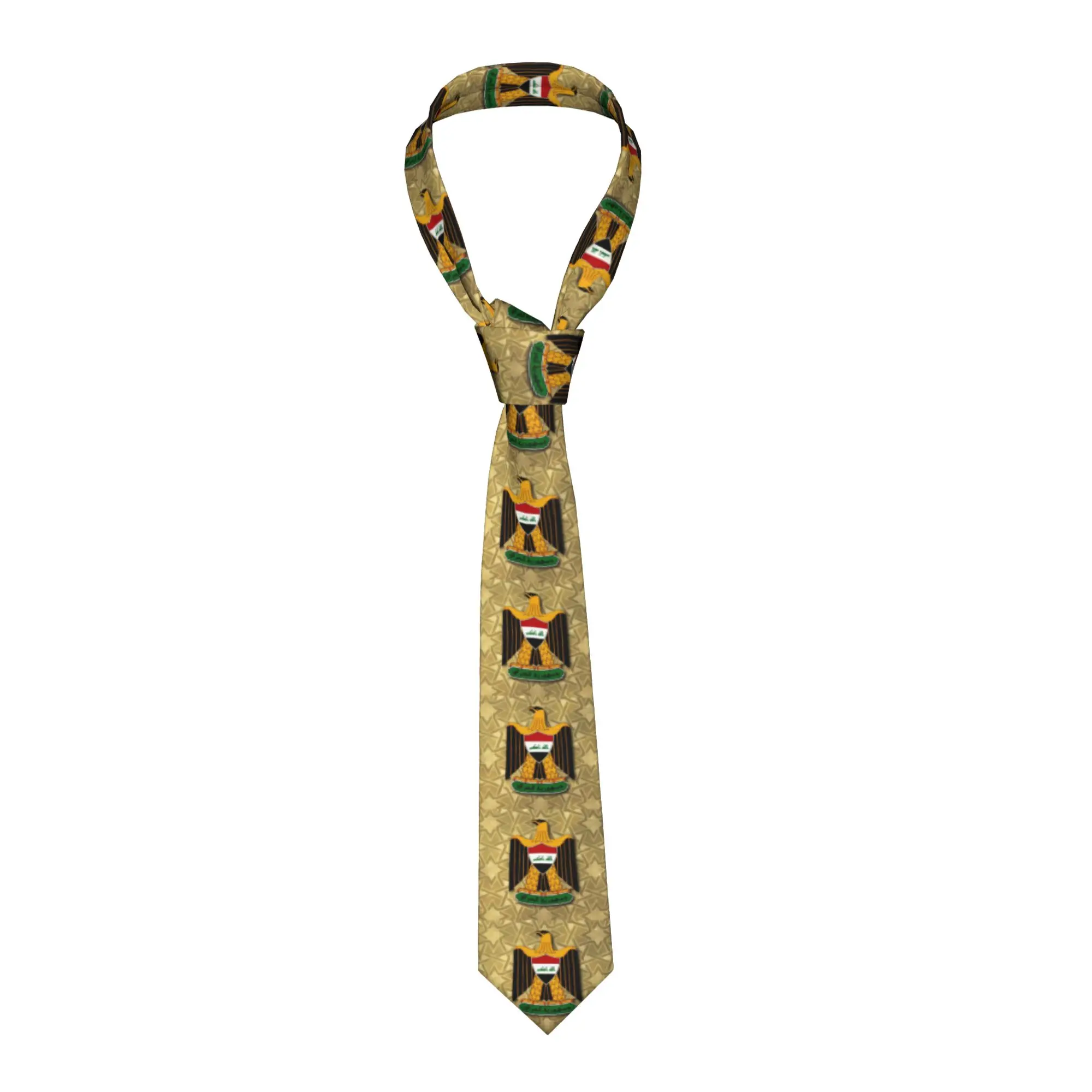 

Формальный мужской шелковый галстук с флагом Ирака и орлом, персонализированный, для вечеринок