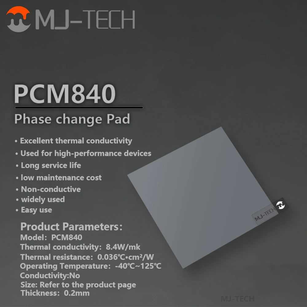 MJ-TECH PCM840 Wärmeleitpad 8,4W/mk Phasenwechselmaterial 0,2mm für Laptop/CPU/GPU Kühlkörper Wärmeleitpaste Pad – Detail 3