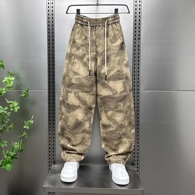 Autumn Winter Camouflage Cargo Pants Men's Loose Straight Casual Fashionable Matching Long Baggy Pants Cargo Pants Men
