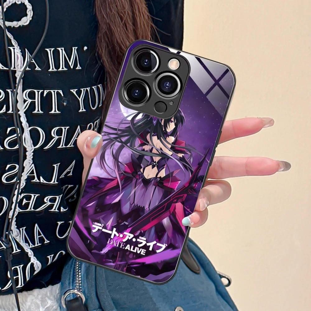 DAL Tohka Yatogami Mobile Cell Phone Case for iPhone 15 14 13 12 11 X XR XS 8 Pro Max Plus Mini PC Glass Phone Cover Shell