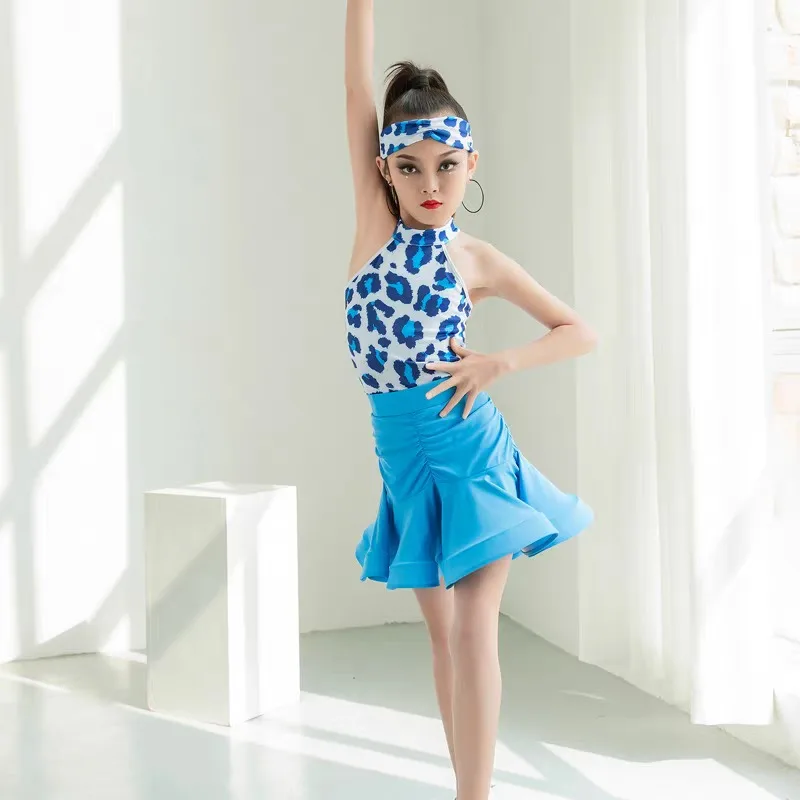 Costume da ballo latino per bambini per competizione professionale Abito altalena grande per ragazze Nuovo spettacolo di allenamento latino per bambini