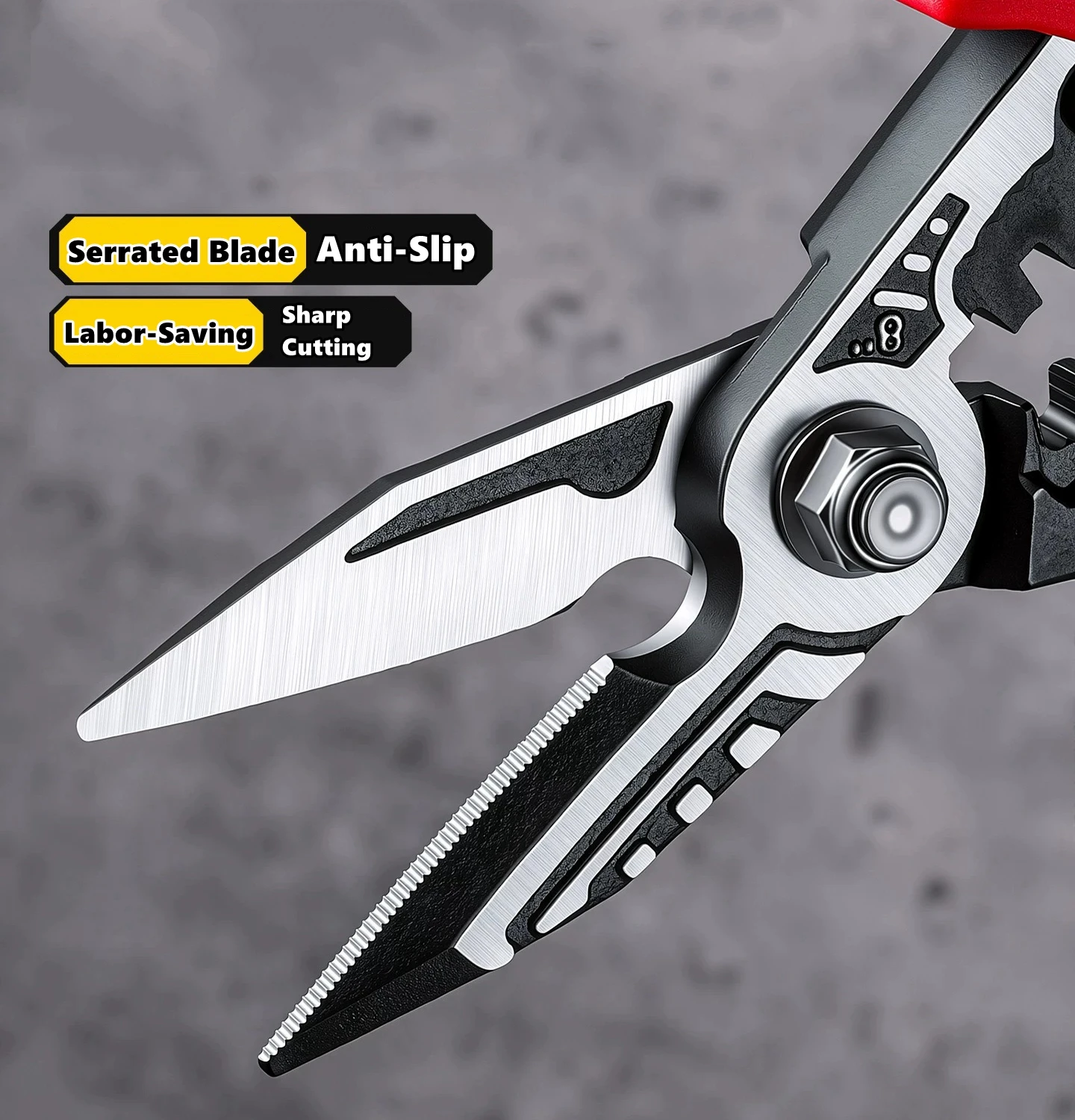 Aviation Scissor Snips Metal Sheet Snip Scissors Industrial Cutter with SK-5 Steel Blade Multipurpose Carpet Cutting Scissors