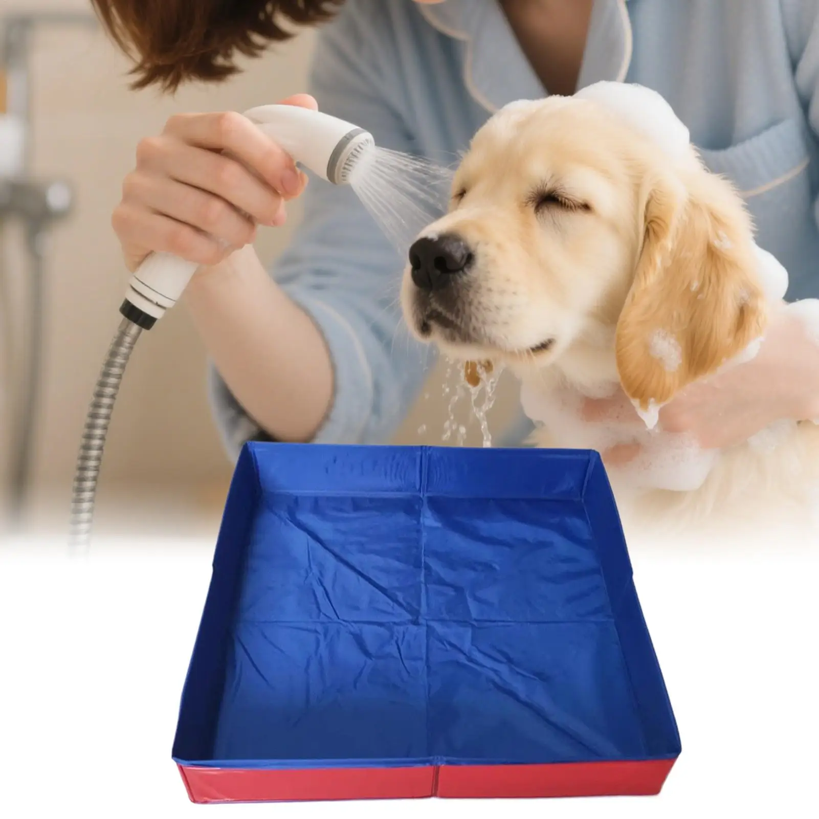 Dog Paddling Pool 50x50x10cm PVC Folding small pet bathtub Summer Cool Cleaning Basin for Puppy Cats Ducks Parrots Pet Supplies