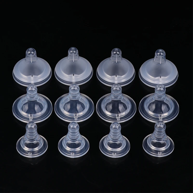 2Pcs Baby Silicone Wide Neck Soft Teats Nipple Circle Hole S/M/L Size Cross Hole Baby Bottles Natural Flow Nipples