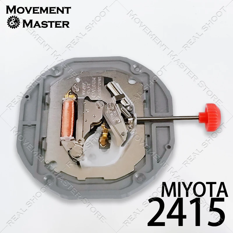 Peças de relógio com movimento de quartzo Miyota 2415, 3 ponteiros, data às 6h00, tamanho 13 1/2 ''', alta precisão ± 20 segundos por mês, acessórios