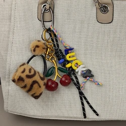 Fashion Delicious Red Cherry Fruits Bag Pendant Charm Exquisite Key Chain For Women Men Girs Bag Purse Pendant Accessories Gift