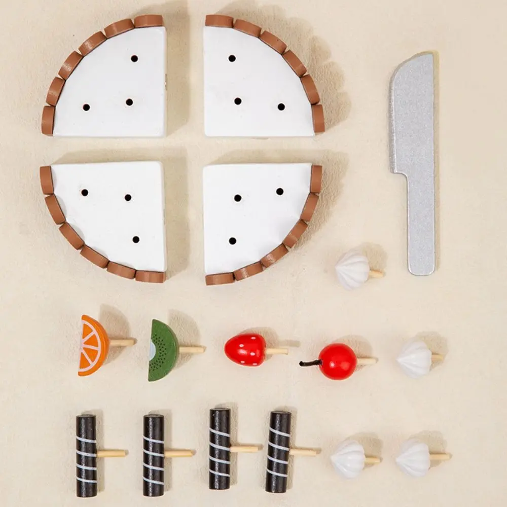 Torta di compleanno magnetica Fai finta di una casa da gioco interattiva Giocattoli da cucina per bambini in legno Cibo di simulazione squisito