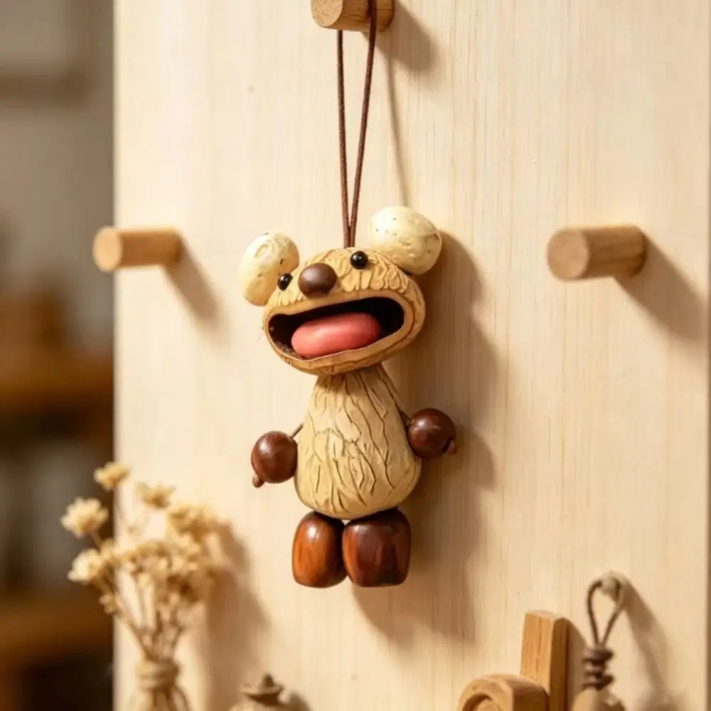 Handgefertigter Nusskapsel-Schlüsselanhänger, Retro-DIY-Set, Bohemian-Bohnenkapsel, rustikaler, pastoraler, exquisiter, süßer Muschelkapsel-Anhänger für Haus und Garten – Detail 3
