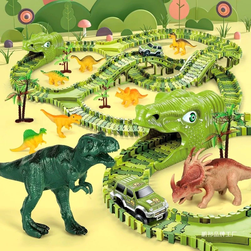 

Dinosaur Race Track Plastic Flexible Racing Play Set Race Car Toys Assembly Railway Toys for Boys Children 3 4 5 6 years Gifts
