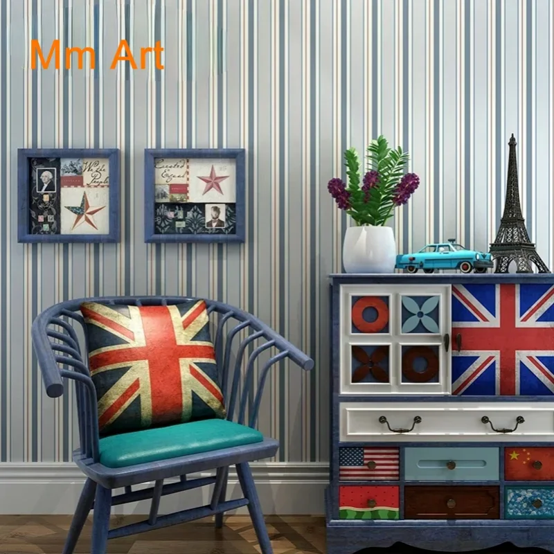 

Обои Miran в средиземноморском стиле для кабинета и спальни, дивана, ТВ, фоновые обои, вертикальные полосы