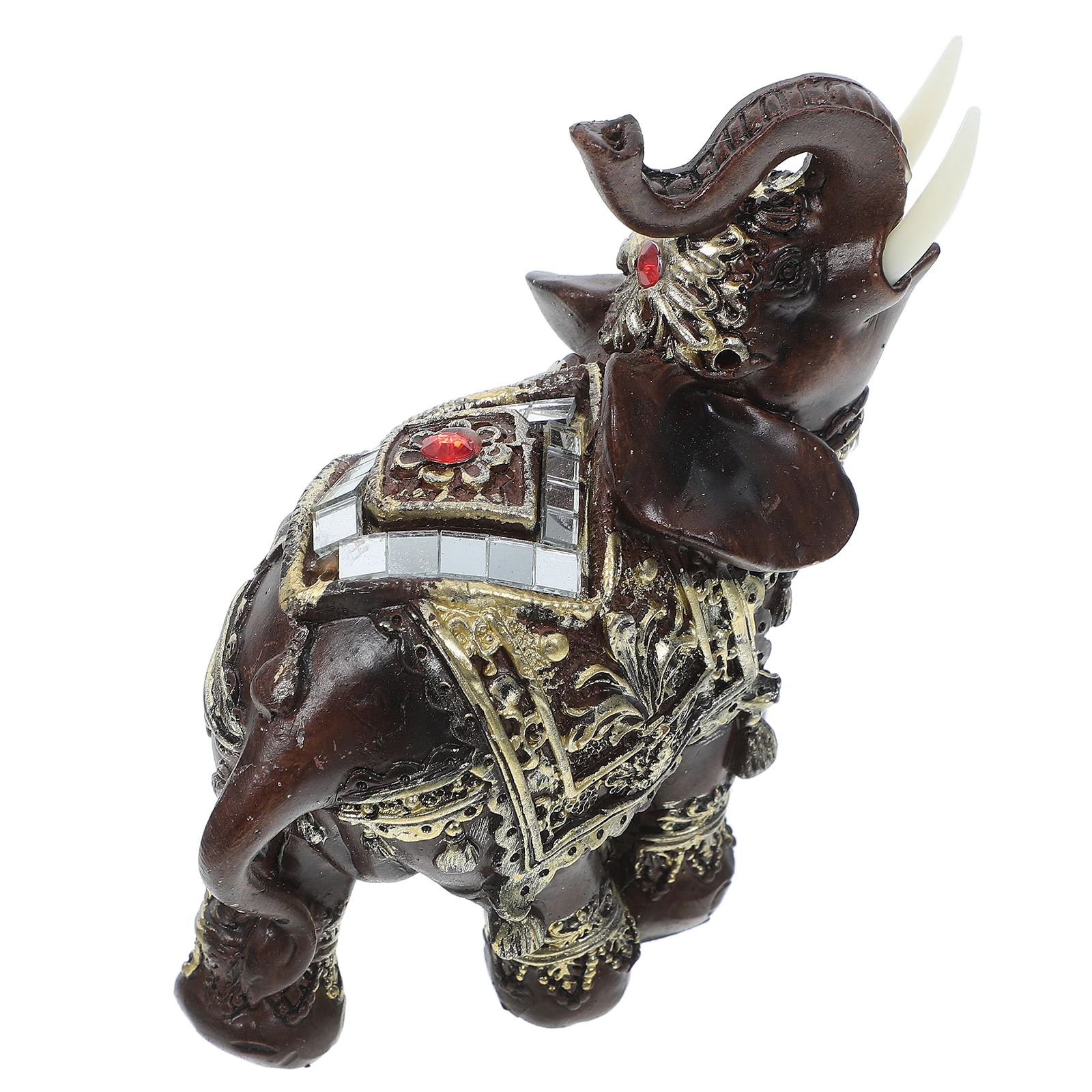 

1pc Resin Elephant Statue Ornament Small Decorative Craft Lightweight Room Home Office Decor Desktop Shelf Table Vintage