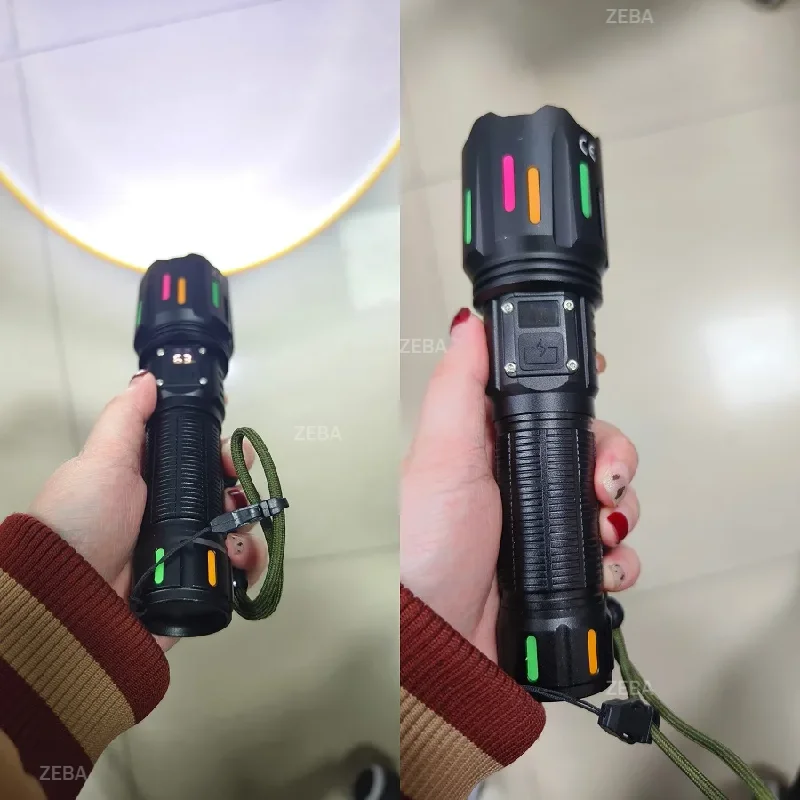 nuova-torcia-led-ricaricabile-ultra-potente-800000000lm-con-funzione-power-bank-lampada-da-campeggio-impermeabile-per-pesca-e-caccia-all'aperto