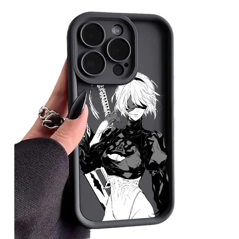 2B Nier Automata Anime Sky Eye Stairs Soft Silicone Phone Case For Apple iPhone 12 13 Mini 11 14 15 16 Pro Max 7 8 Plus