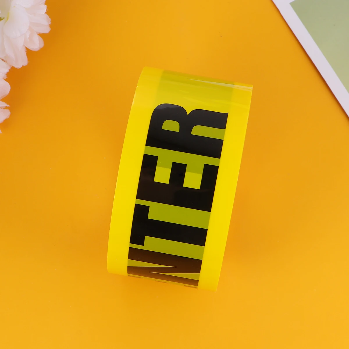 

2pcs 2Rolls Do Not Enter Warning Yellow Waterproof Wear-Resistant Pvc Self Adhesive Safety Tape For Walls Floors Pipes Equipment