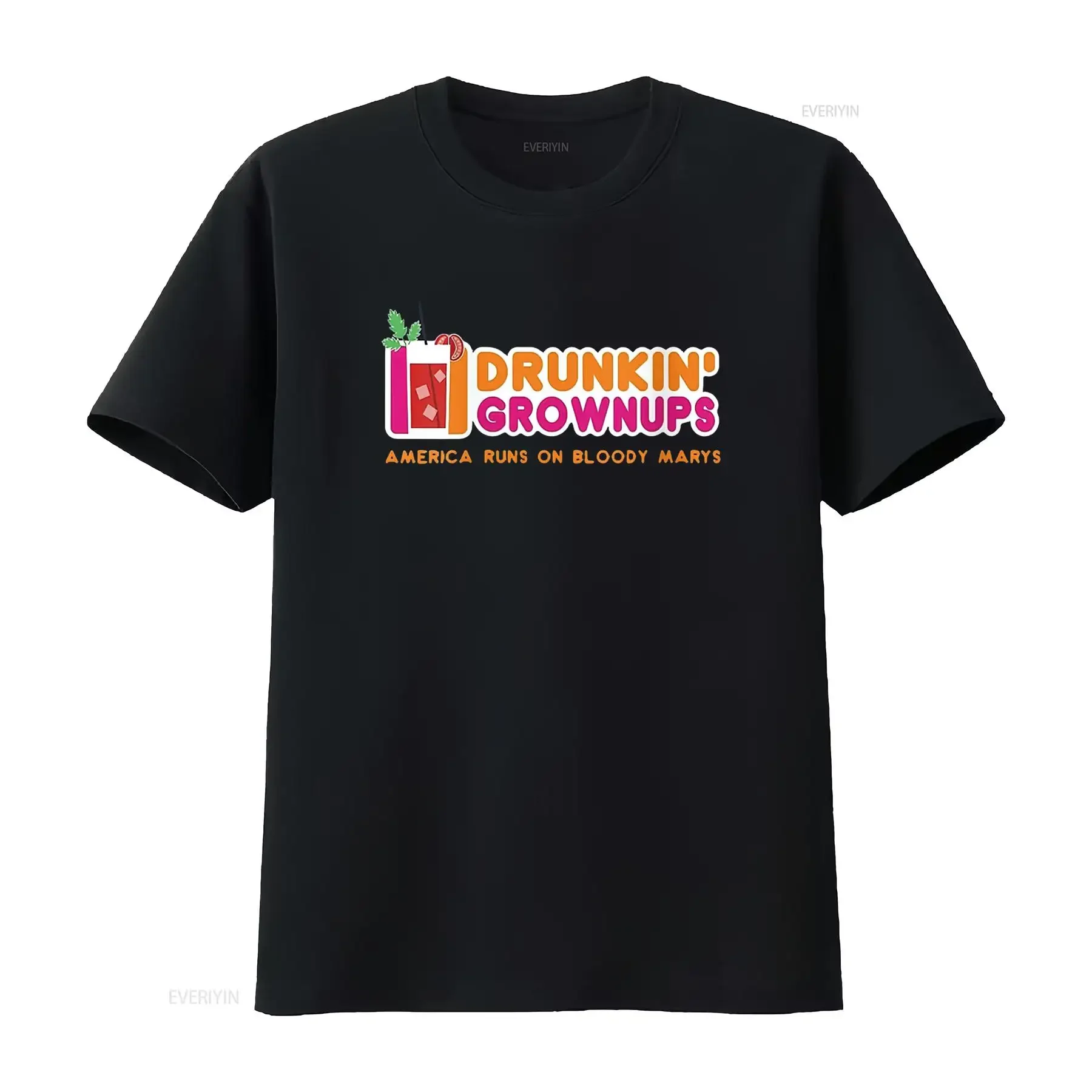 Camiseta Bloody Mary para mujer, para el día divertido, bebiendo, cuello redondo, negro, vintage, lavado, moda, ropa de calle informal ligeramente elegante