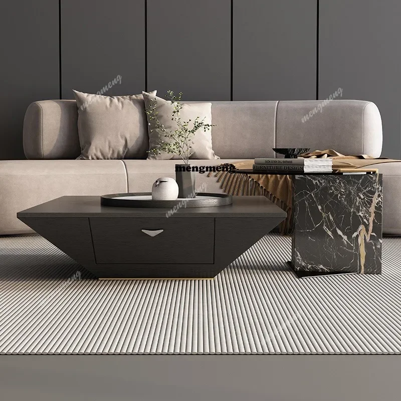 H134 Inverted triangle small apartment square coffee table living room modern marble side table