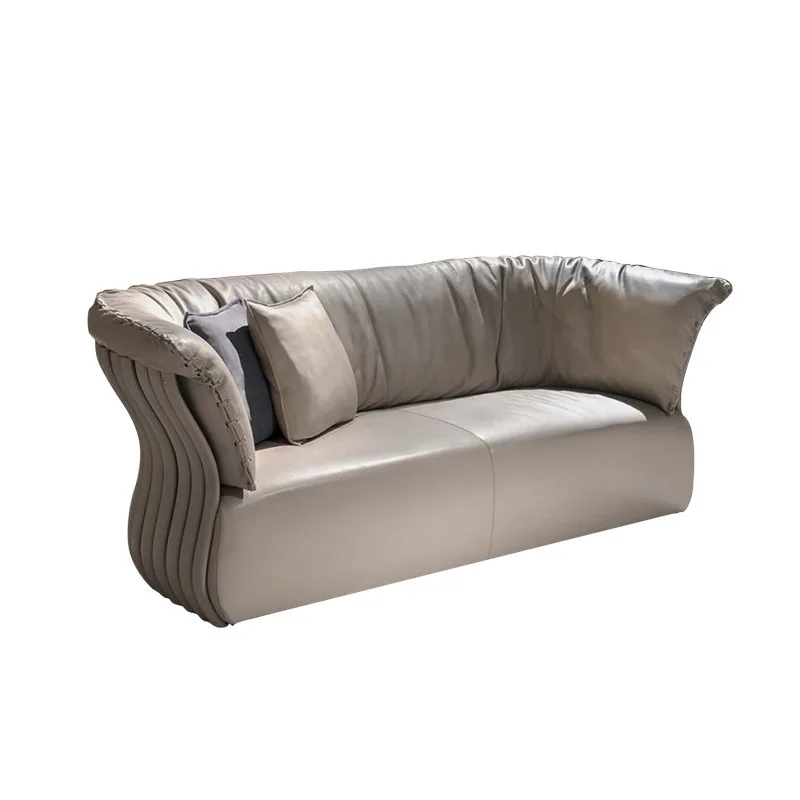 

Light luxury leather sofa, villa Italian combination sofa