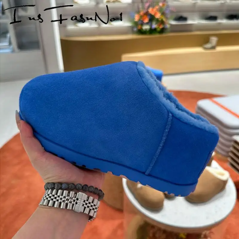 Fashion Lovely Big Round Toe Women Snow Boots Height Increasing Winter Keep Warm Ankle Boots Designer All Match Casual Shoes Ins