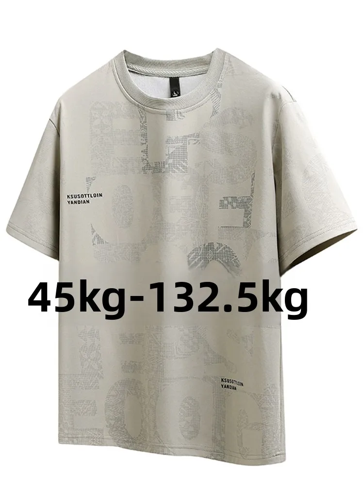 

Ice Silk ort Sve T-irt Men's Summer Trend Casual Print Five Sve plus Size Extra Large Faionable Urban Sle Polye...