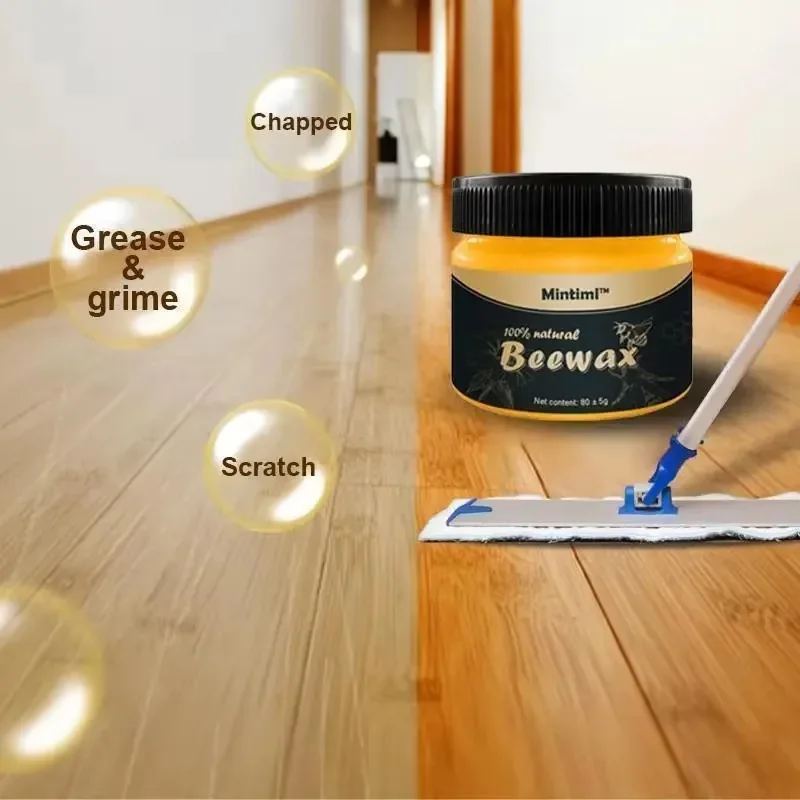 Furniture Polishing Beeswax Natural beeswax Wood Seasoning Beewax Wooden Floor Cleaning Maintenance Polished Brighten Care Wax image 3
