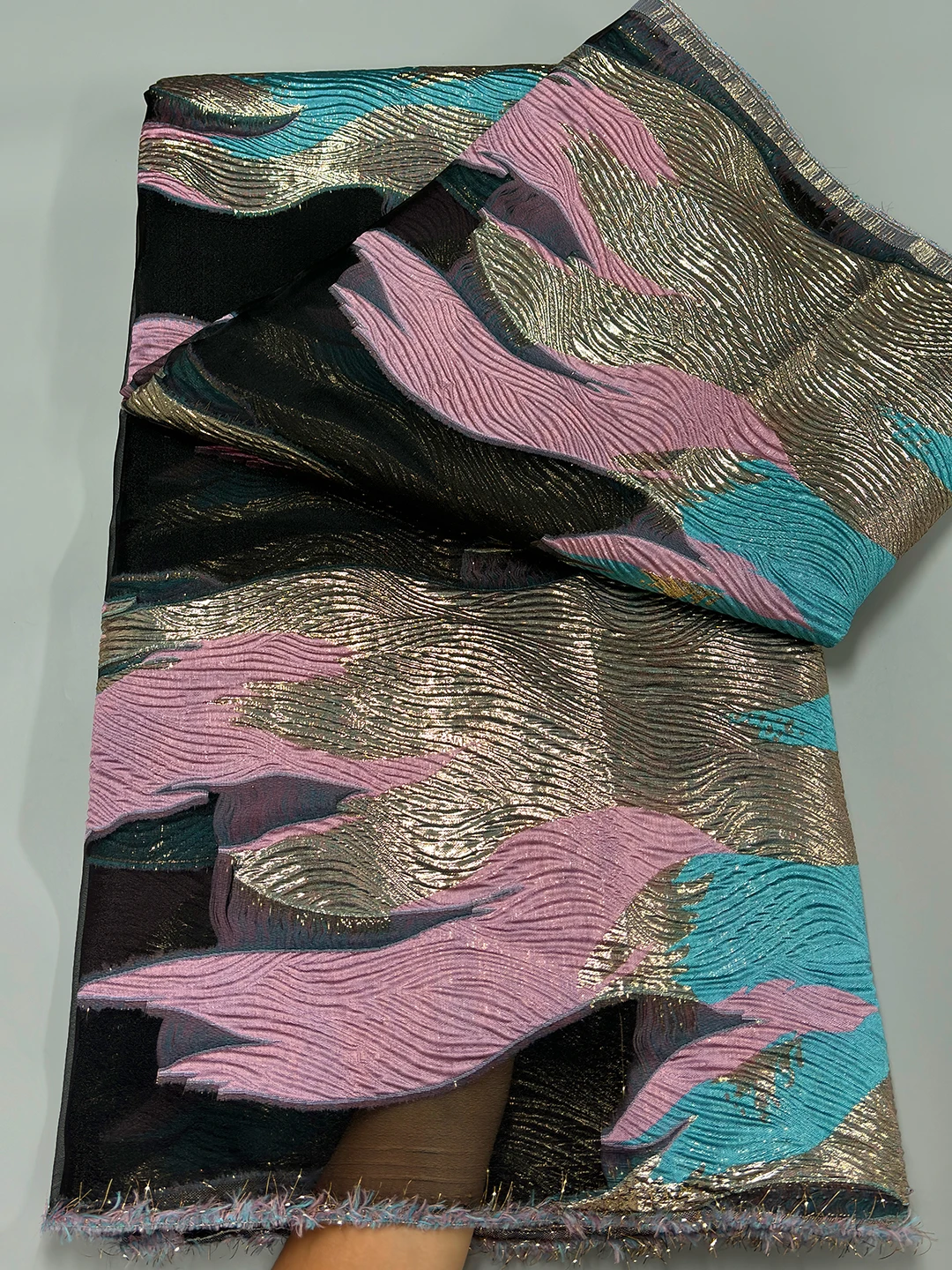 

Multicolor French Organza Jacquard Embroidery Fabric 2025 High Quality African Damask Tulle Lace Fabric For Nigerian Wedding Sew