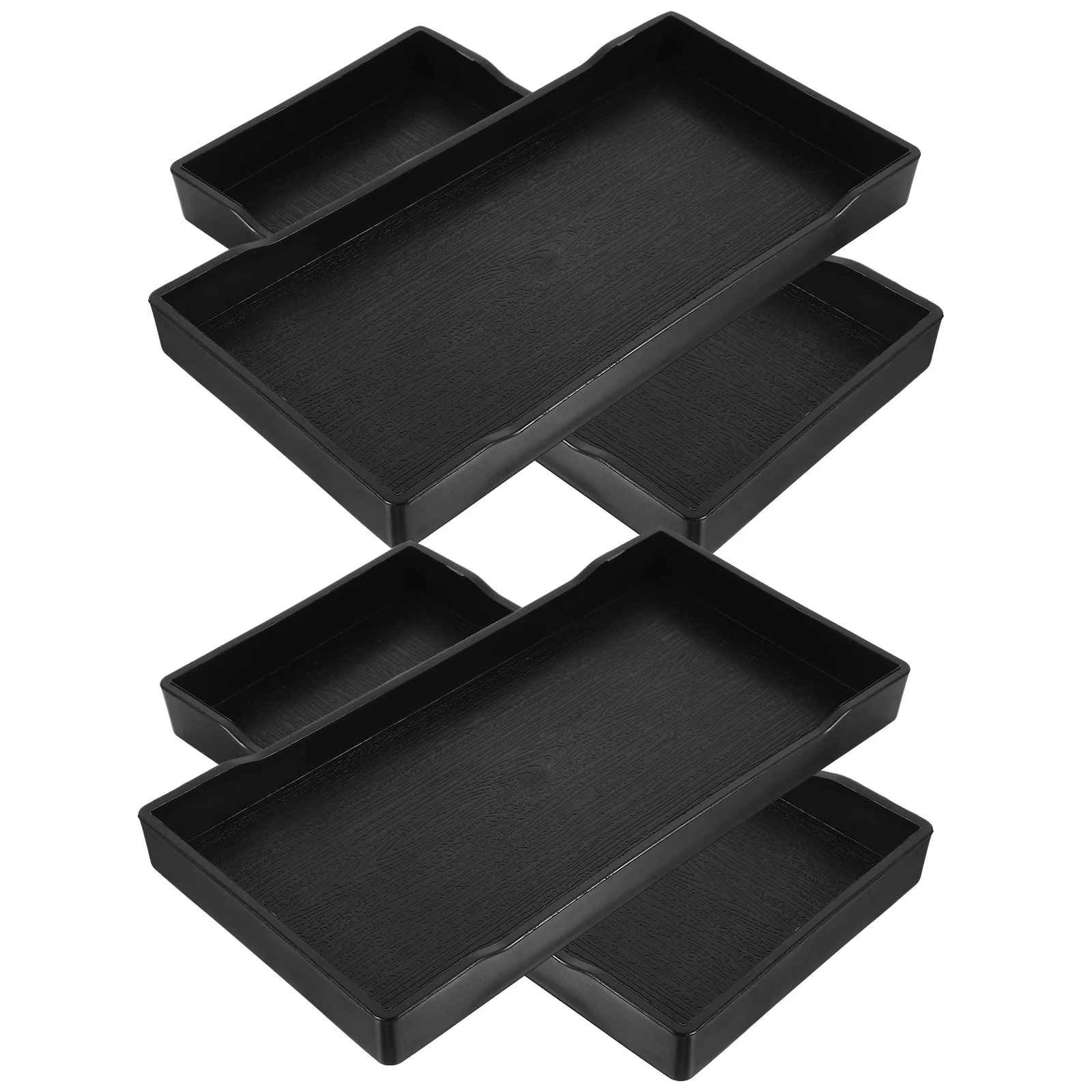 

4Pcs Bathroom Storage Tray Rectangular PP Organizer for Toiletries Towels Makeup Jewelry Vanity Counter Bathtub Use