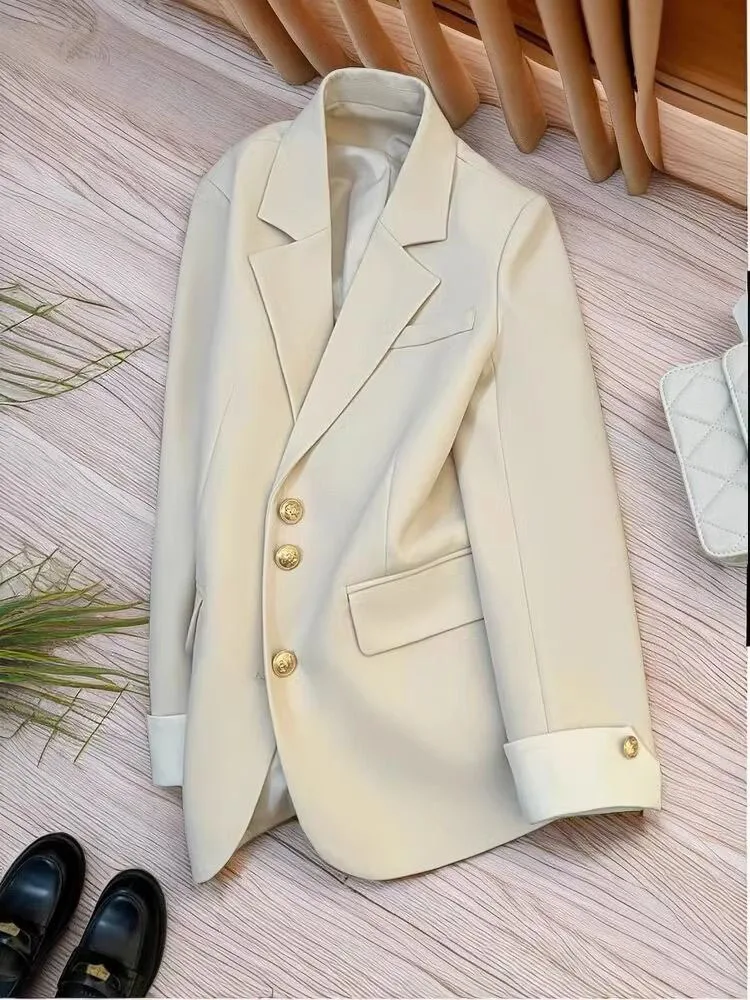 Zoki Elegant Fashion Blazers Women Casual Long Sleeve Korean Sweet Suit Coat Chic Single Breasted Design Female Green Outwear