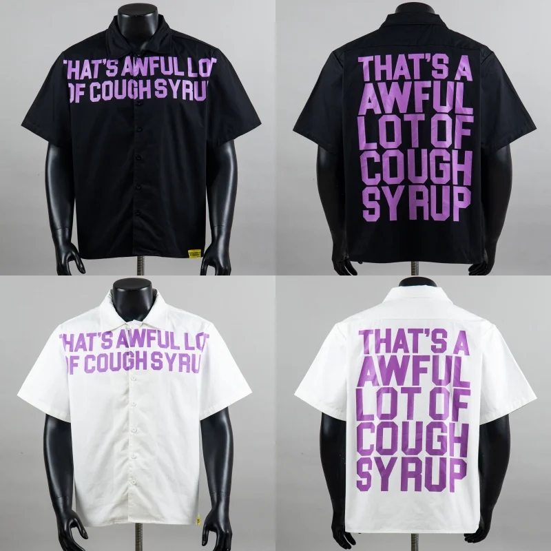American New Style That's A Awful Lot of Cough Syrup T-shirt  Streetwear Vintage Casual Short Sleeve Shirt