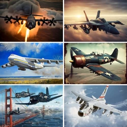 5D Diamond Art Painting Kits Full Drill Airplane Bomber Fighter Diamond Art for Adults Craft Kits for Kids Wall Art Decoration
