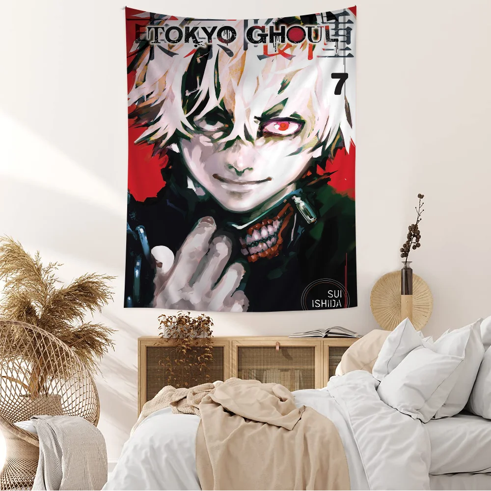 Anime T-Tokyo G-Ghoul Anime Tapestry Hanging Tarot Hippie Wall Rugs Dorm Home Decor