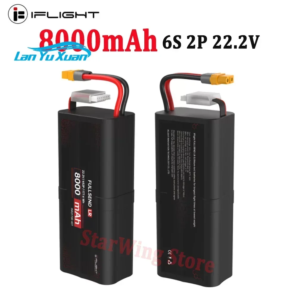 iFlight Fullsend 6S 8000mAh 2P 22.2V Li-Ion Battery with XT60 Connector for FPV Parts