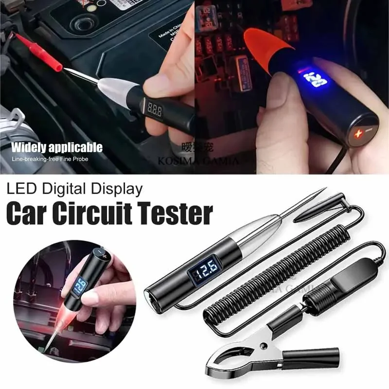 Car Trunk Voltage Circuit Tester Pen LED Digital Display Power Probe Voltage Detector Car Repair Maintenance Diagnostic Tool