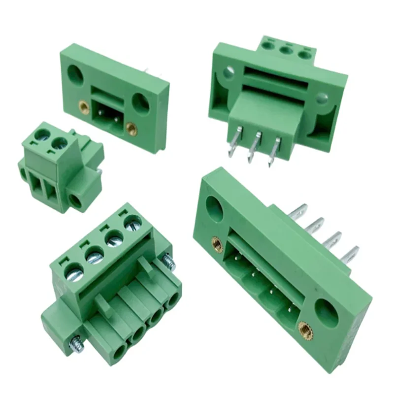 1Set KF2EDGWB 5.08mm Pitch 2/3/4/5/6/7/8/9/10/12/16Pin Pluggable Bulkhead Through-wall PCB Screw Terminal Block Wire Connector